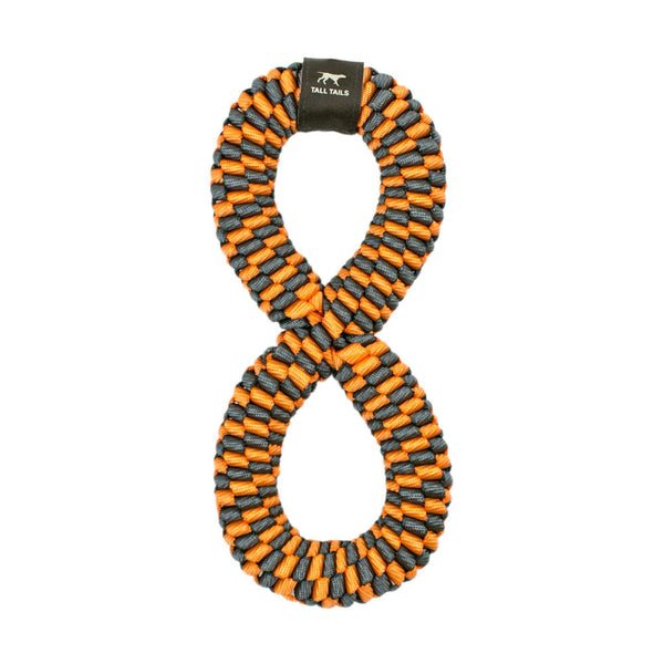 Braided 11" Infinity Tug – Orange & Soft Grey