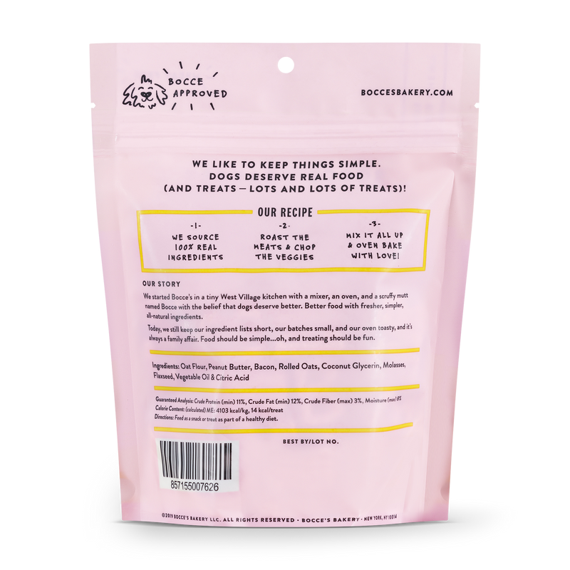 Bocce's Bakery Canada | Bac'n Nutty Soft & Chewy Treats ingredients