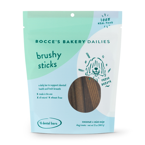 Brushy Sticks Dental Bars for Medium Dogs 25-50lbs - Fresh Breath 13oz