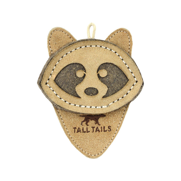 Natural Leather & Wool Raccoon Toy - 4"