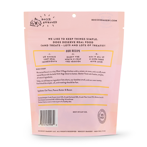 Bocce's Bakery Canada | Bac'n Nutty Crunchy Biscuits ingredients